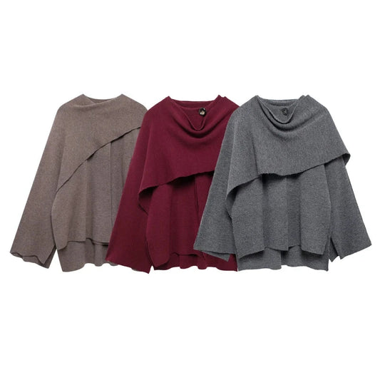 Cape Coat Women Scarf Collar Ponchos