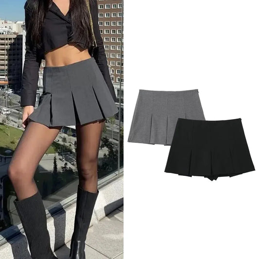 Fashion Women's High Waist Shorts Skirts Pleated